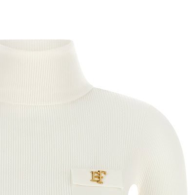 Elisabetta Franchi Turtleneck Embroidery à Jour