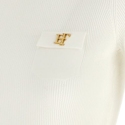 Elisabetta Franchi Turtleneck Embroidery à Jour