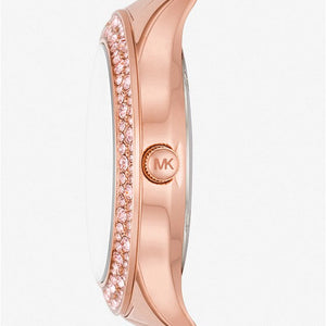 Michael Kors Liliane Pink Dial & Rose Gold Chain Watch for Women