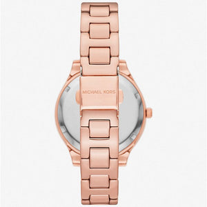 Michael Kors Liliane Pink Dial & Rose Gold Chain Watch for Women
