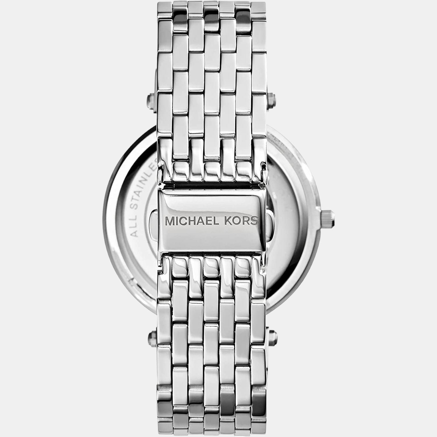 Darci Women Quartz Silver Dial Analog Stainless Steel Watch MK3190