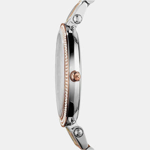 Darci Women Quartz Silver Dial Analog Stainless Steel Watch MK3203