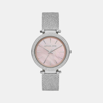 Darci Women Quartz Pink Dial Analog Stainless Steel Watch MK4518