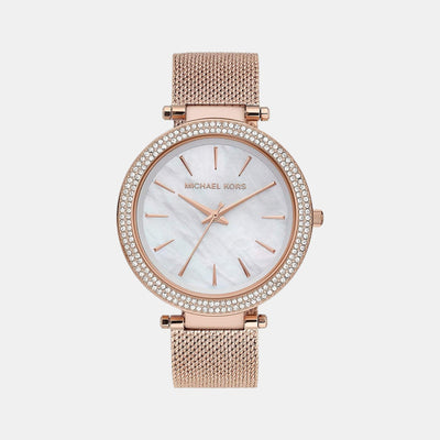 Darci Women Quartz White Dial Analog Stainless Steel Watch MK4519