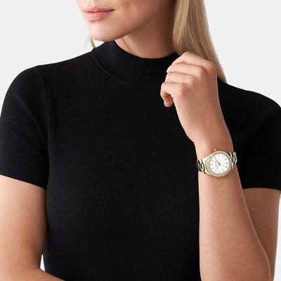 Darci Women Quartz White Dial Analog Stainless Steel Watch MK4519