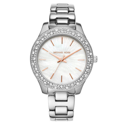 Michael Kors Liliane Women's White Mother of Pearl Dial & Silver Watch