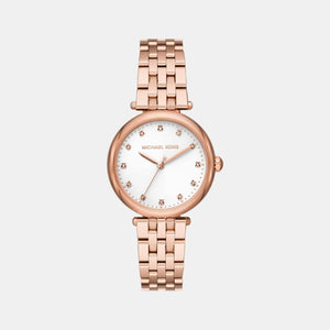 Diamond Darci Women Quartz White Dial Analog Stainless Steel Watch MK4568
