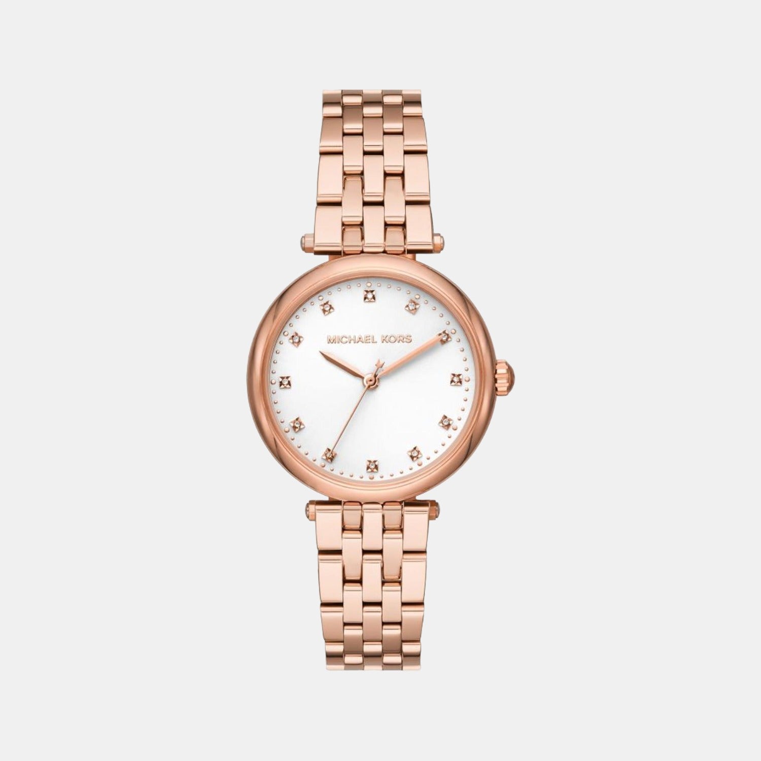 Diamond Darci Women Quartz White Dial Analog Stainless Steel Watch MK4568