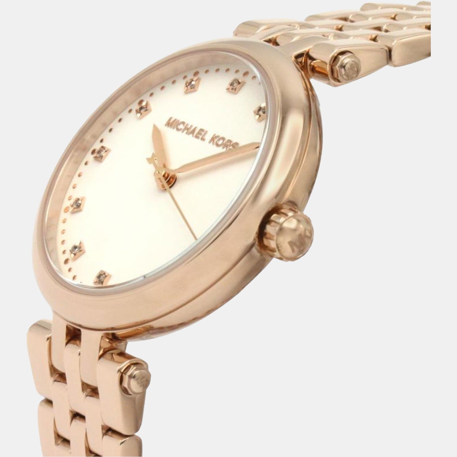 Diamond Darci Women Quartz White Dial Analog Stainless Steel Watch MK4568
