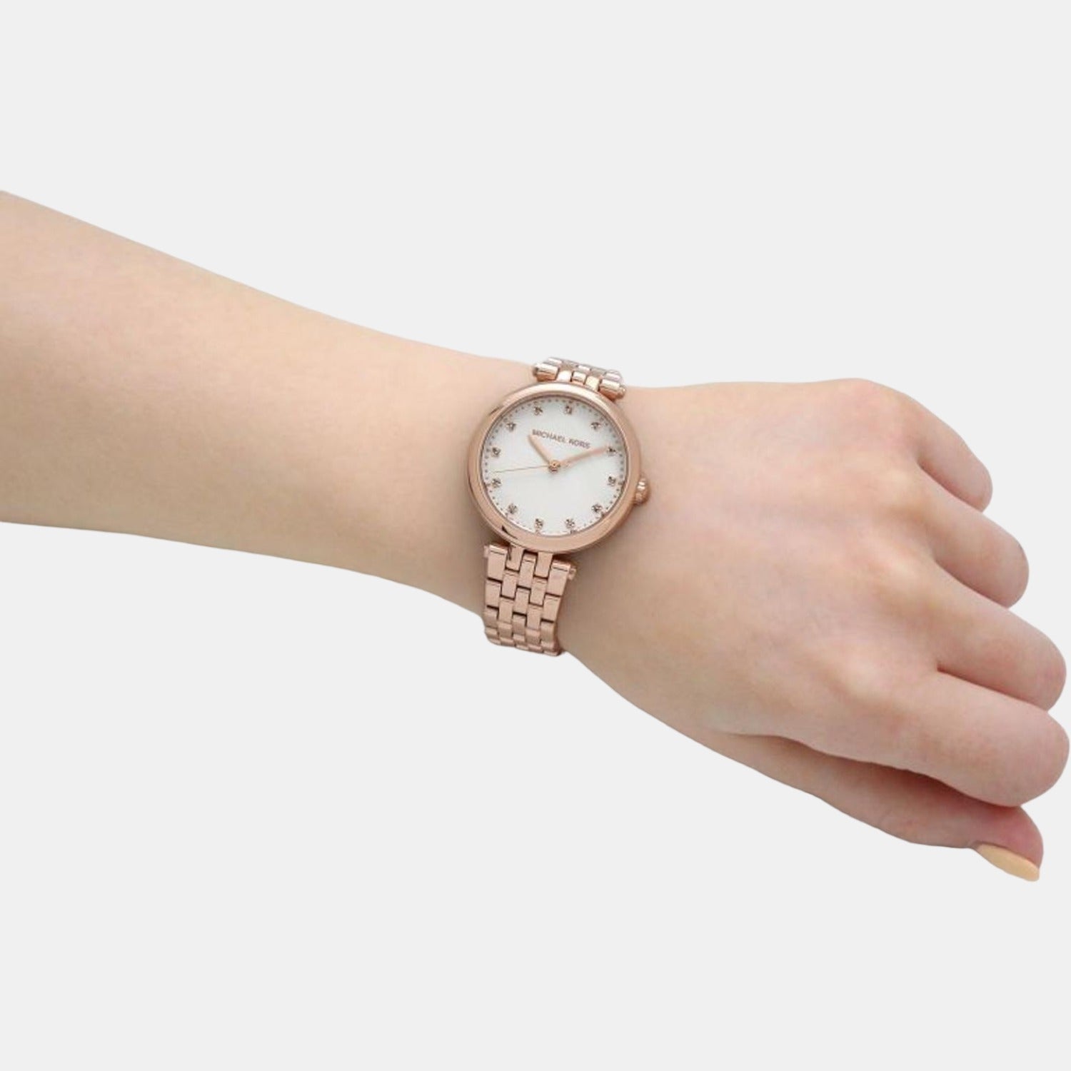 Diamond Darci Women Quartz White Dial Analog Stainless Steel Watch MK4568