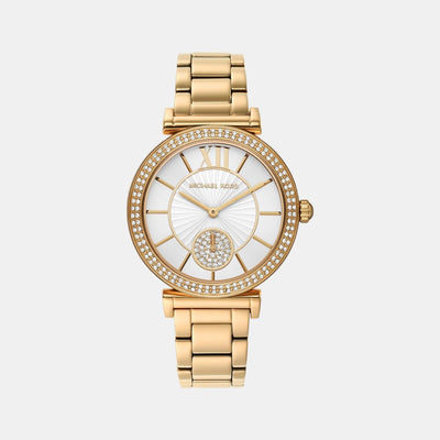 Abbey Women Quartz White Dial Analog Stainless Steel Watch MK4615