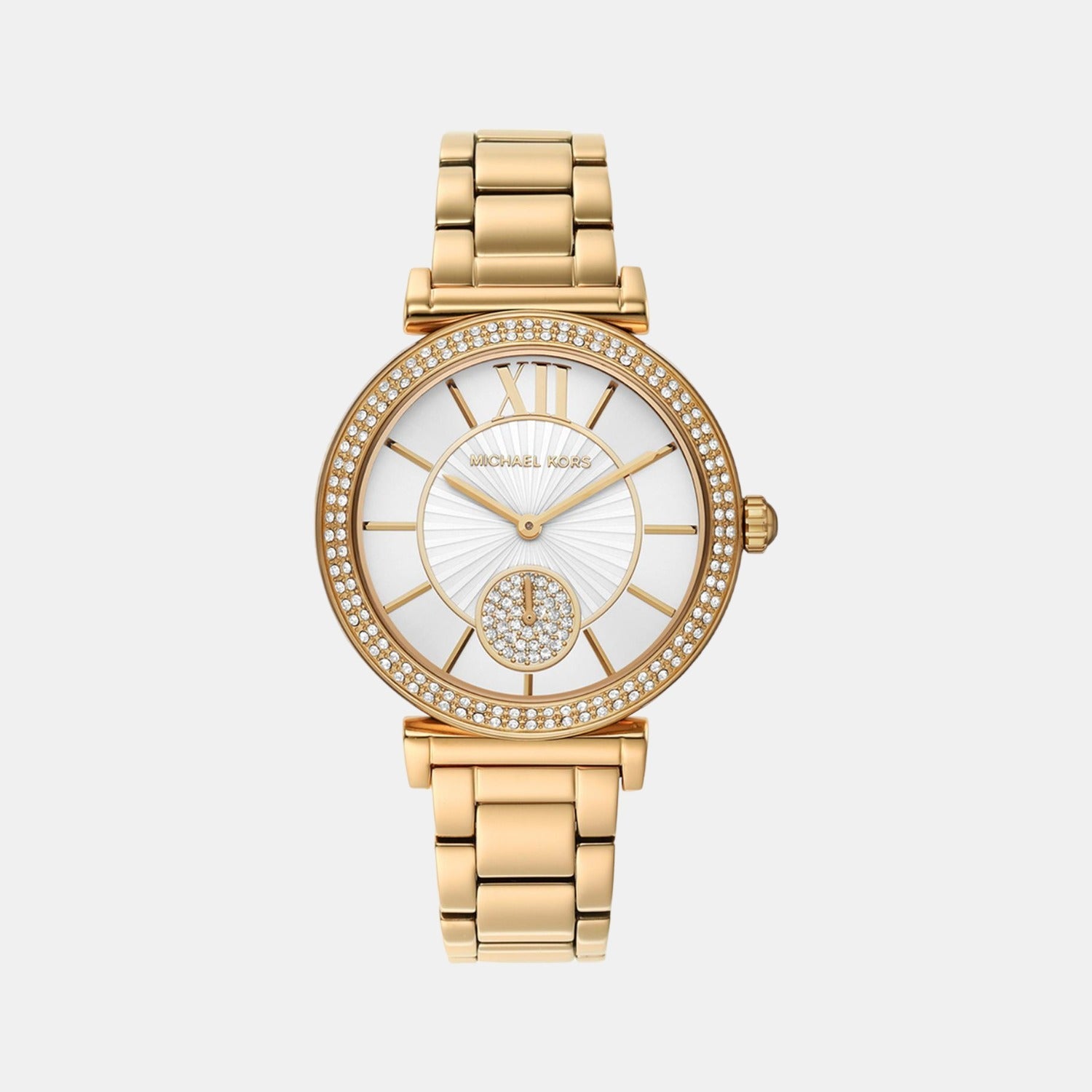 Abbey Women Quartz White Dial Analog Stainless Steel Watch MK4615