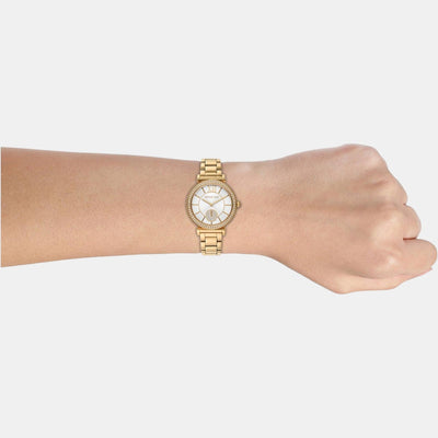 Abbey Women Quartz White Dial Analog Stainless Steel Watch MK4615
