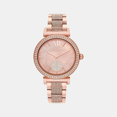 Abbey Women Quartz Pink Dial Analog Stainless Steel Watch MK4617
