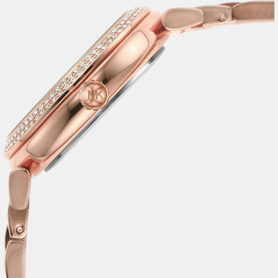 Abbey Women Quartz Pink Dial Analog Stainless Steel Watch MK4617