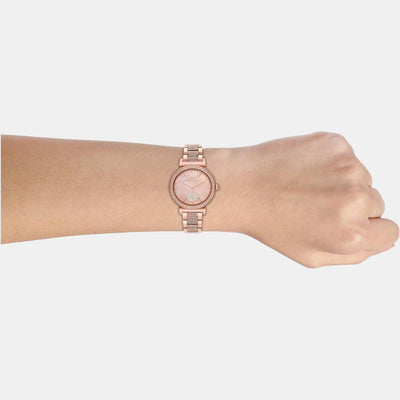 Abbey Women Quartz Pink Dial Analog Stainless Steel Watch MK4617