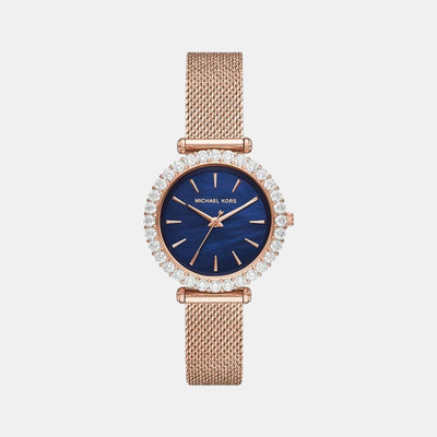 Darci Women Quartz Blue Dial Analog Stainless Steel Watch MK4630