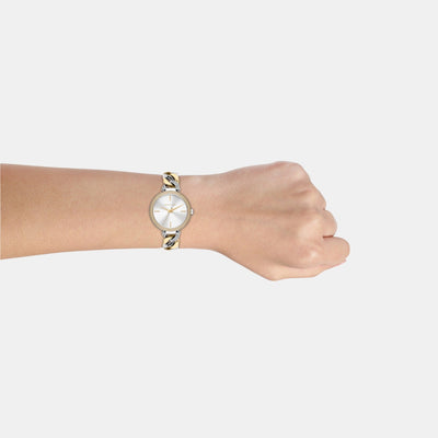 Catelyn Women Quartz White Dial Analog Stainless Steel Watch MK4633
