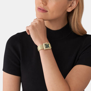 Emery Women Quartz Green Dial Analog Stainless Steel Watch MK4742