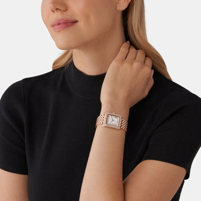 Emery Women Quartz White Dial Analog Stainless Steel Watch MK4743