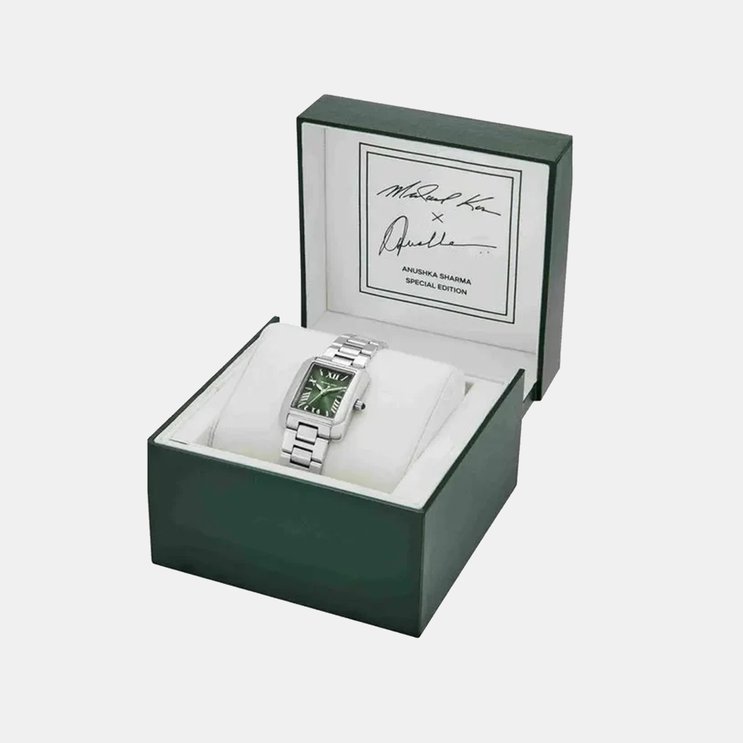 Emery Women Quartz Green Dial Analog Stainless Steel Watch MK4832