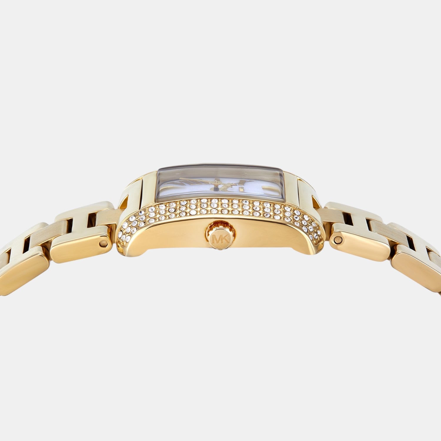 Emery Women Quartz White Mother Of Pearl Dial Analog Stainless Steel Watch MK4867