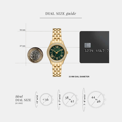Harlowe Women Quartz Green Dial Analog Stainless Steel Watch MK4870