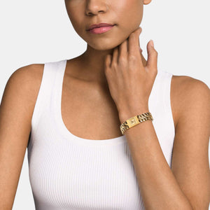 Darrington Women Quartz Gold Dial Analog Stainless Steel Watch MK4907