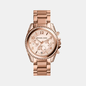 Blair Women Quartz Rose Gold Dial Chronograph Stainless Steel Watch MK5263