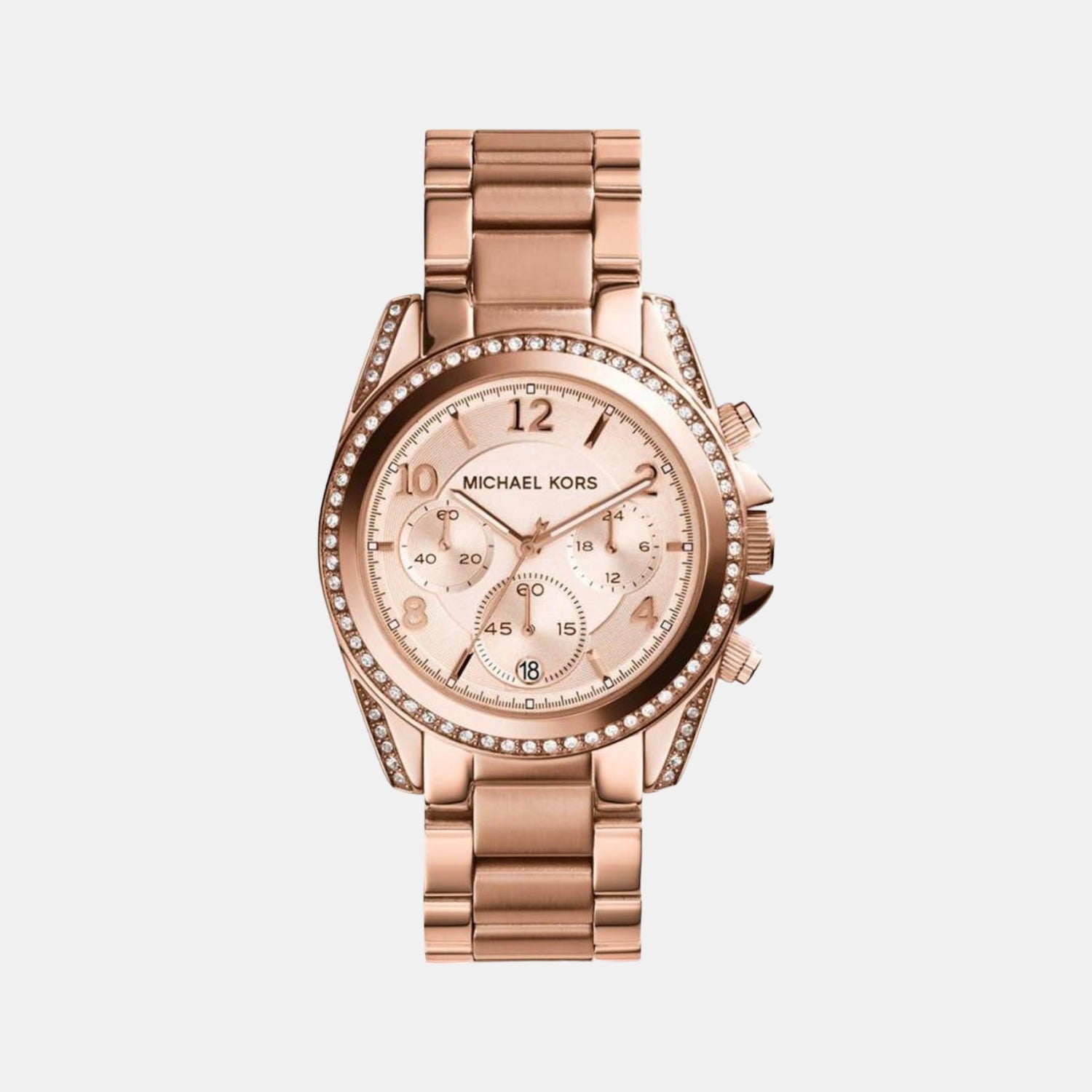 Blair Women Quartz Rose Gold Dial Chronograph Stainless Steel Watch MK5263
