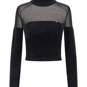 Elisabetta Franchi Brushed Insert Turtleneck Sweater