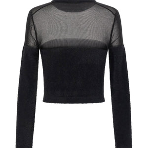 Elisabetta Franchi Brushed Insert Turtleneck Sweater