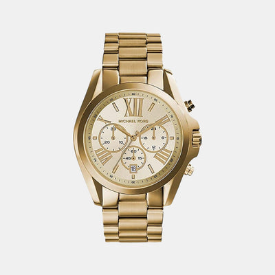 Bradshaw Women Quartz Gold Dial Chronograph Stainless Steel Watch MK5605