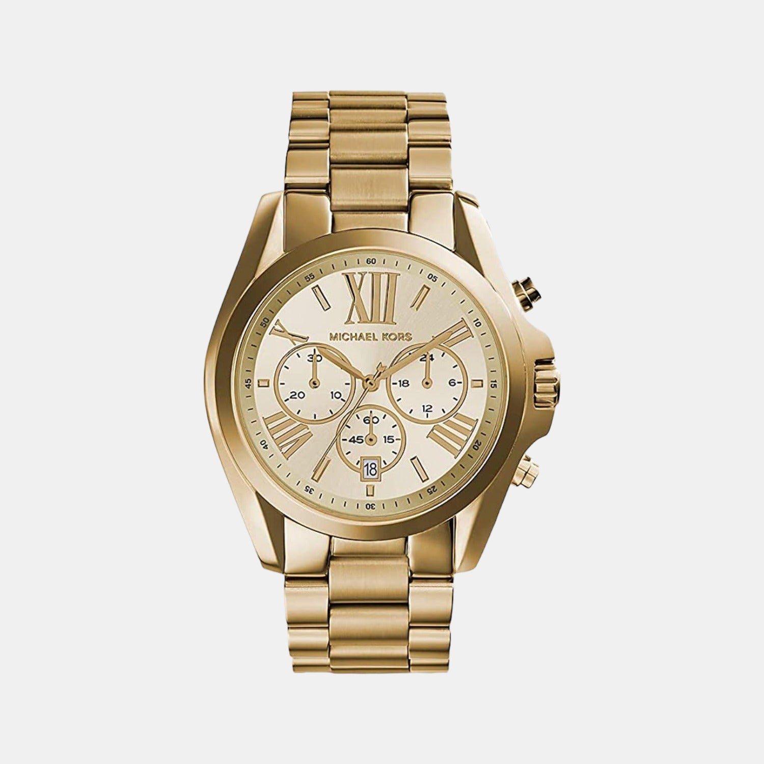 Bradshaw Women Quartz Gold Dial Chronograph Stainless Steel Watch MK5605