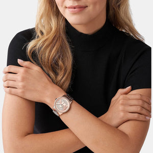 Bryant Women Quartz Rose Gold Dial Analog Stainless Steel Watch MK6863