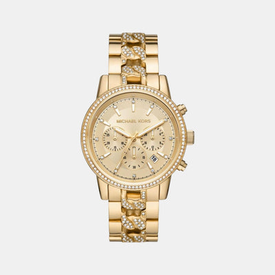 Bryant Women Quartz Gold Dial Chronograph Stainless Steel Watch MK6937