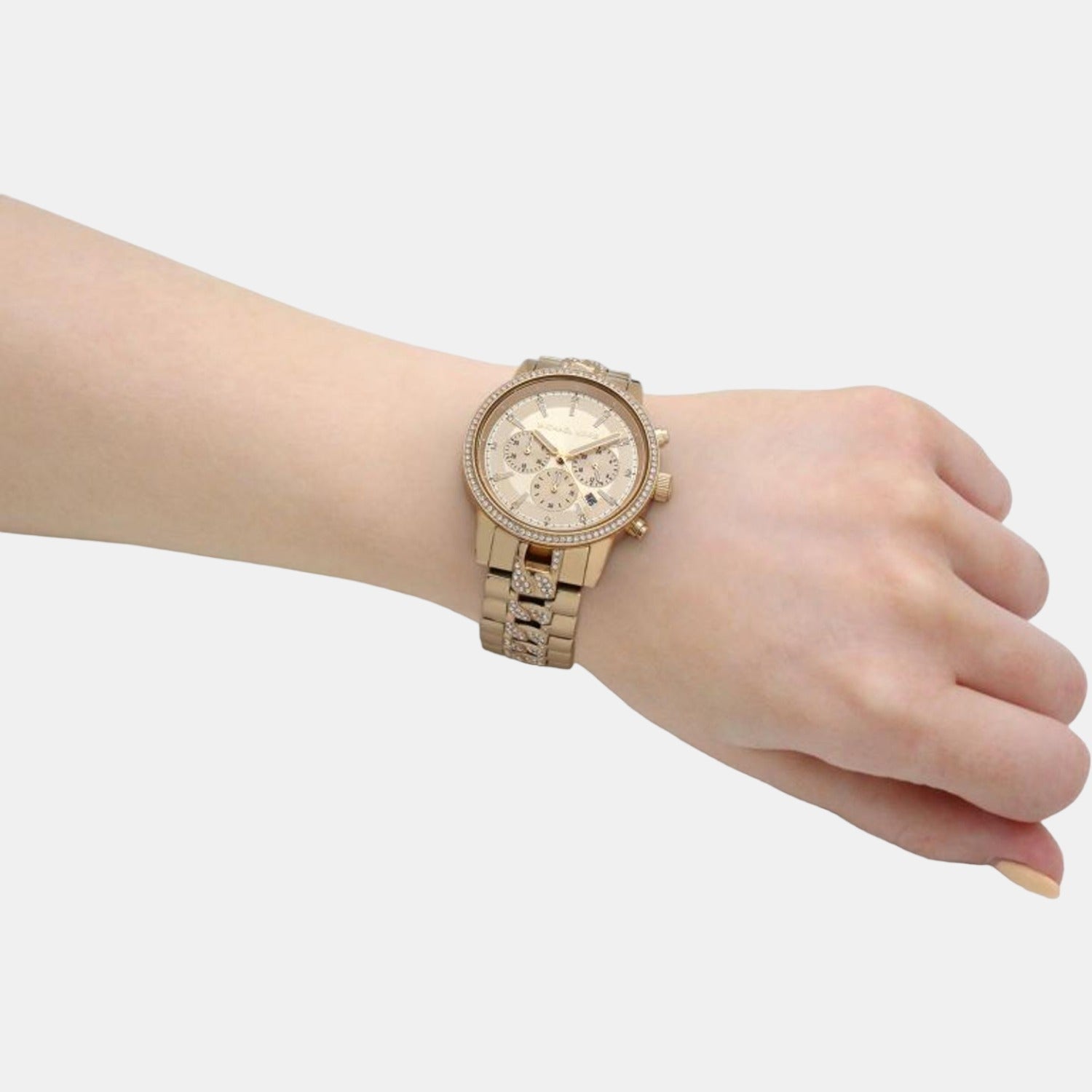 Bryant Women Quartz Gold Dial Chronograph Stainless Steel Watch MK6937