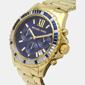 Everest Women Quartz Blue Dial Chronograph Stainless Steel Watch MK6971