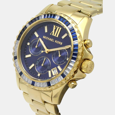 Everest Women Quartz Blue Dial Chronograph Stainless Steel Watch MK6971