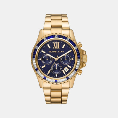 Everest Women Quartz Blue Dial Chronograph Stainless Steel Watch MK6971
