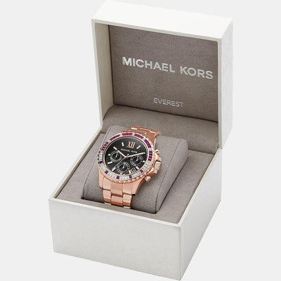 Everest Women Quartz Black Dial Chronograph Stainless Steel Watch MK6972