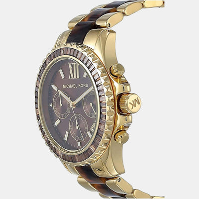 Everest Women Quartz Brown Dial Chronograph Stainless Steel Watch MK6973