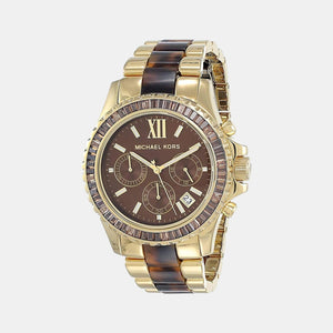 Everest Women Quartz Brown Dial Chronograph Stainless Steel Watch MK6973
