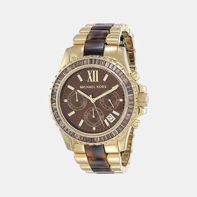 Everest Women Quartz Brown Dial Chronograph Stainless Steel Watch MK6973
