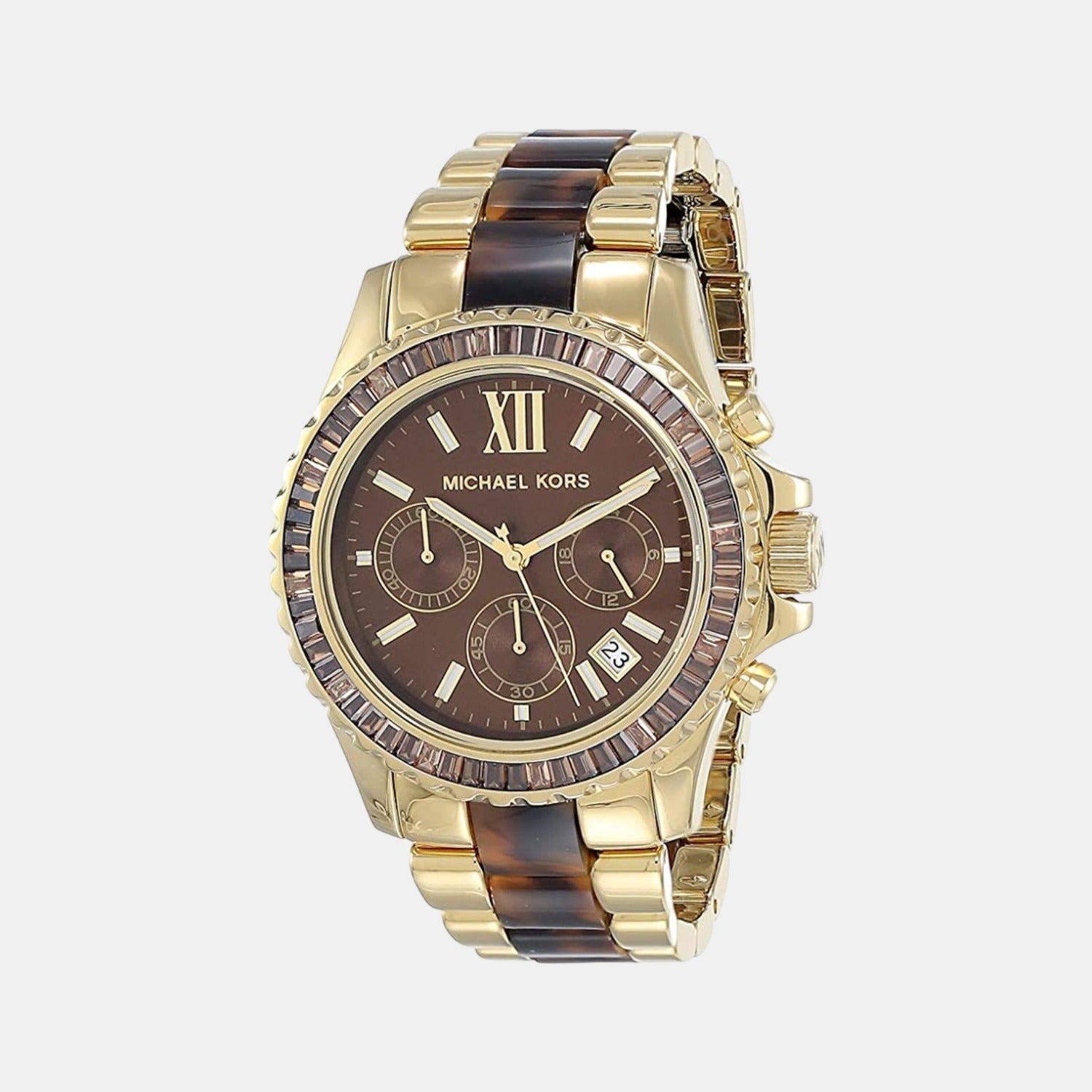 Everest Women Quartz Brown Dial Chronograph Stainless Steel Watch MK6973