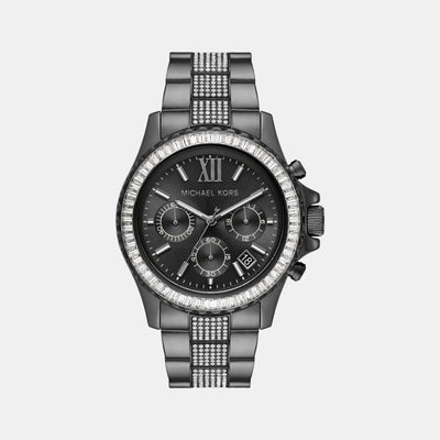 Everest Women Quartz Black Dial Chronograph Stainless Steel Watch MK6974