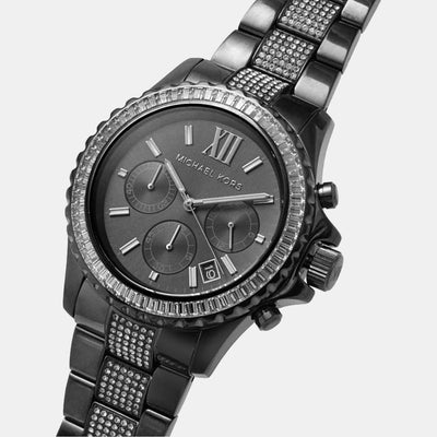 Everest Women Quartz Black Dial Chronograph Stainless Steel Watch MK6974
