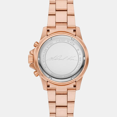 Everest Women Quartz Rose Gold Dial Chronograph Stainless Steel Watch MK7211