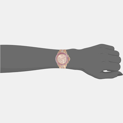 Everest Women Quartz Rose Gold Dial Chronograph Stainless Steel Watch MK7211