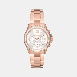 Everest Women Quartz White Dial Chronograph Stainless Steel Watch MK7213